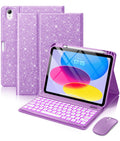 GEAK for iPad A16 11th 10th Generation Case with Keyboard & Mouse, Backlit Wireless Detachable Keyboard Glitter Folio Cover with Pencil Holder for iPad 11th Gen (A16) 11 inch & 10th Gen 10.9 inch