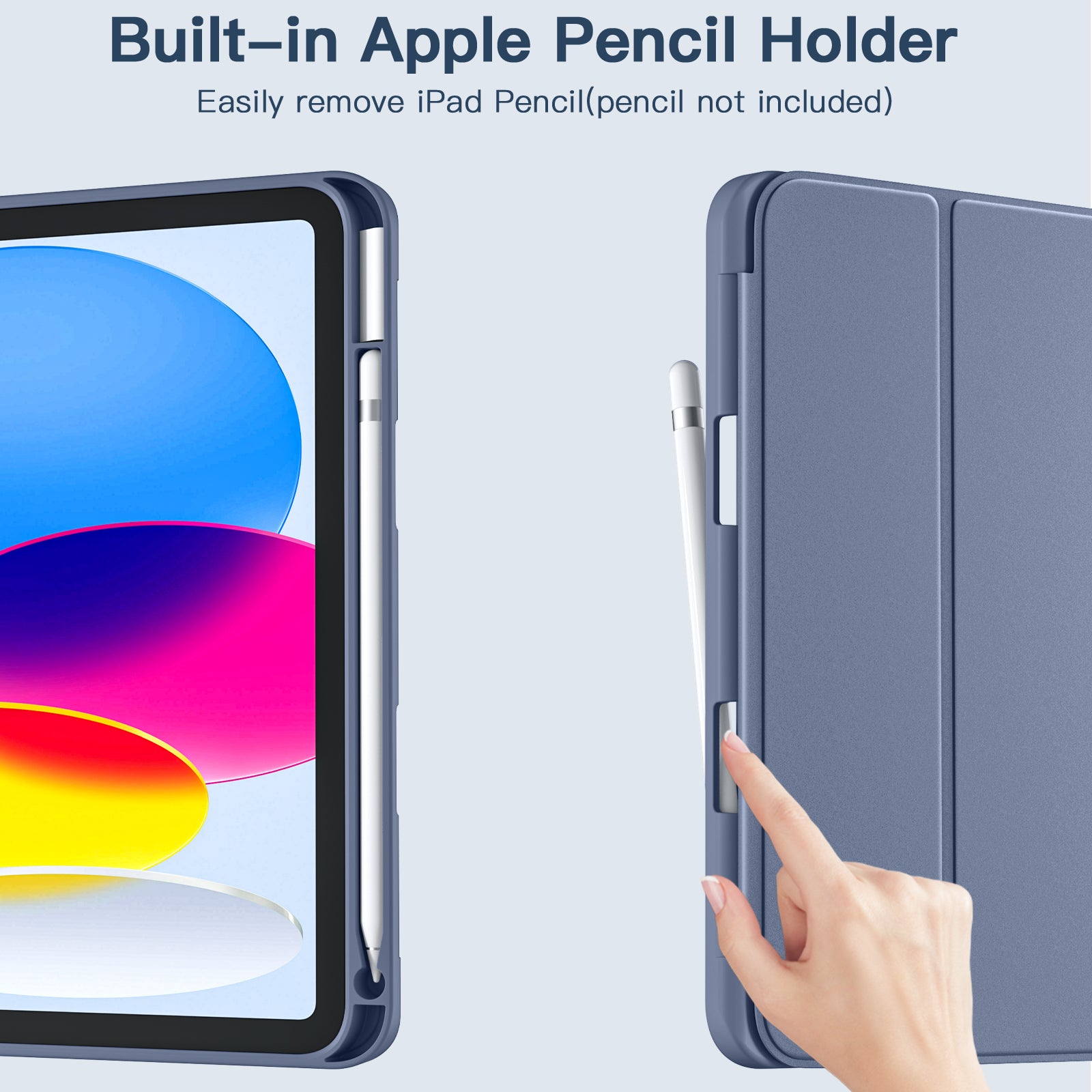 GEAK Compatible with Apple iPad A16 Case & iPad 10th 11th Generation Case Cover 11 inch with Pencil Holder