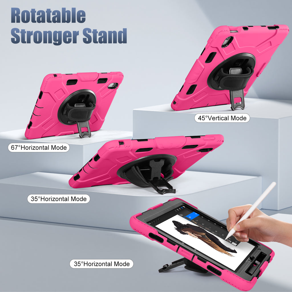 GEAK Compatible with Apple iPad A16 11th/10th Generation 11 inch Case with Screen Protector, 360° Shockproof Stand Cover Case with Pencil Holder for iPad 10th 11th Gen 2025