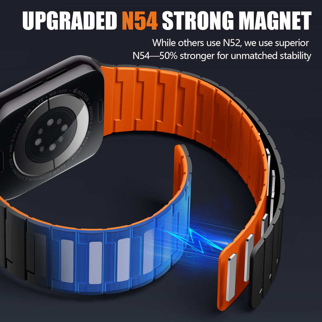 GEAK Compatible with Apple Watch Bands for Men 44mm 42mm 46mm 49mm 45mm 40mm 41mm 38mm Magnetic Silicone Sport Band for iWatch Ultra 3 Ultra 2 SE Series 11 10 9 8 7 6 5 4 3 2 1