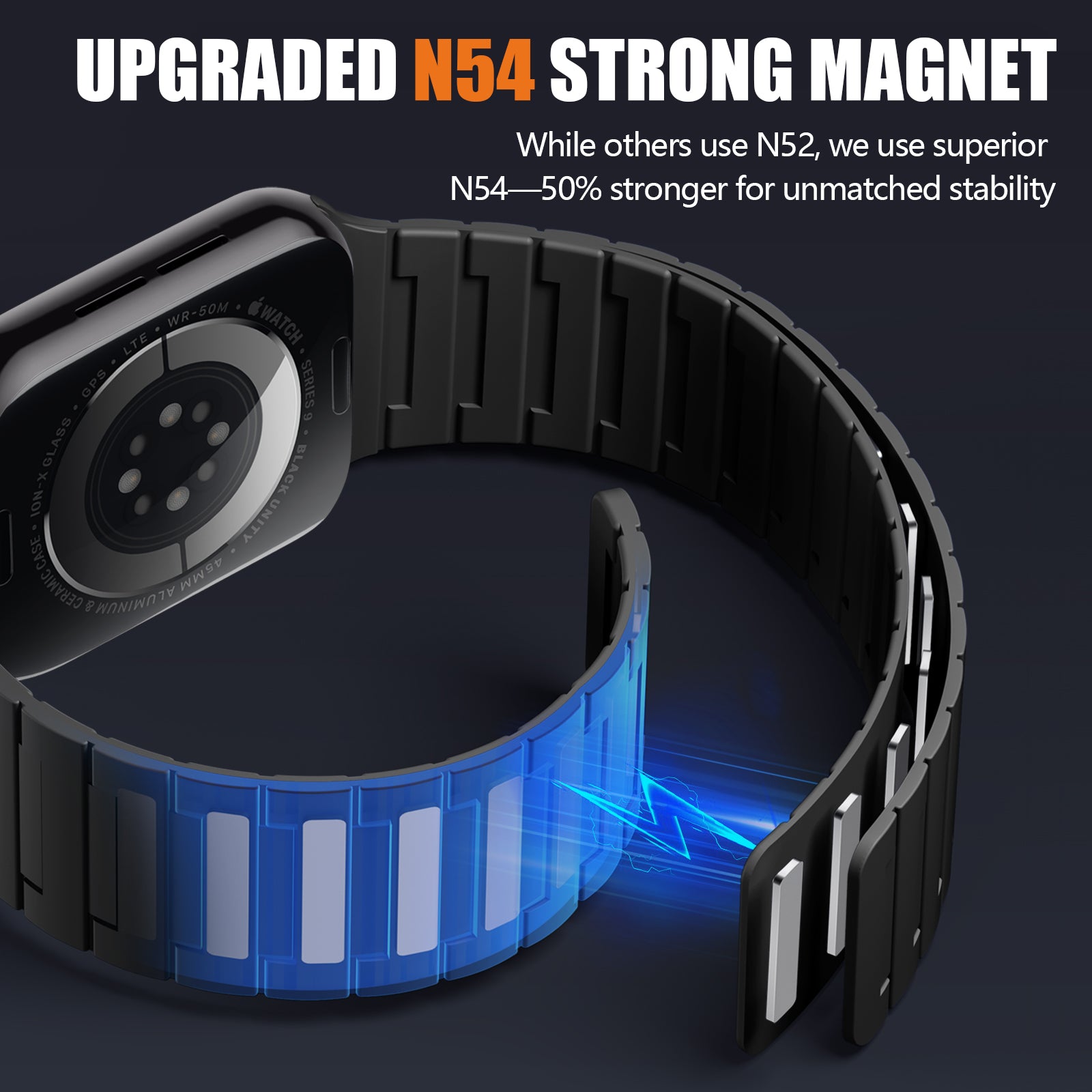 GEAK Compatible with Apple Watch Bands for Men 44mm 42mm 46mm 49mm 45mm 40mm 41mm 38mm Magnetic Silicone Sport Band for iWatch Ultra 3 Ultra 2 SE Series 11 10 9 8 7 6 5 4 3 2 1