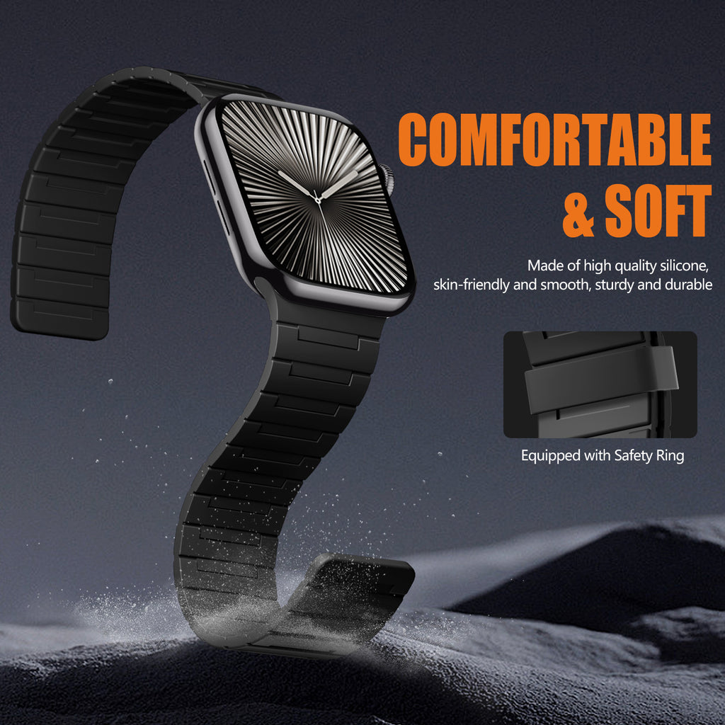 GEAK Compatible with Apple Watch Bands for Men 44mm 42mm 46mm 49mm 45mm 40mm 41mm 38mm Magnetic Silicone Sport Band for iWatch Ultra 3 Ultra 2 SE Series 11 10 9 8 7 6 5 4 3 2 1