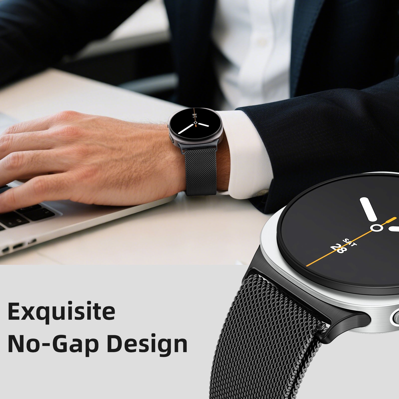GEAK Compatible with Samsung Galaxy Watch 8 Bands/8 Classic Band for Women Men Magnetic Metal Band