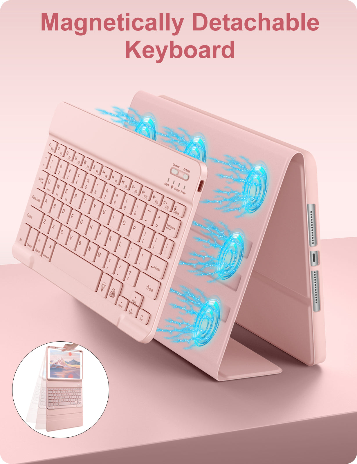 GEAK Compatible with Apple iPad 9th 8th 7th Generation Case with Keyboard 10.2 inch 7 Color Backlight Keyboard Case Cover with Pencil Holder for iPad Air 3rd Generation & iPad Pro 10.5 inch