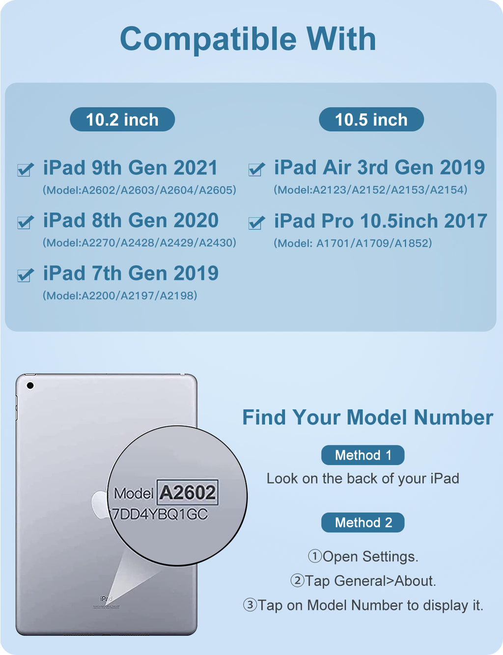 GEAK Compatible with Apple iPad 9th 8th 7th Generation Case with Keyboard 10.2 inch 7 Color Backlight Keyboard Case Cover with Pencil Holder for iPad Air 3rd Generation & iPad Pro 10.5 inch