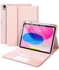GEAK Compatible with Apple iPad A16 11th 10th Generation Case with Keyboard 7 Color Backlight Detachable Keyboard Case Cover with Touchpad for iPad 11th Gen 11 inch 2025 & 10th Gen 10.9 inch