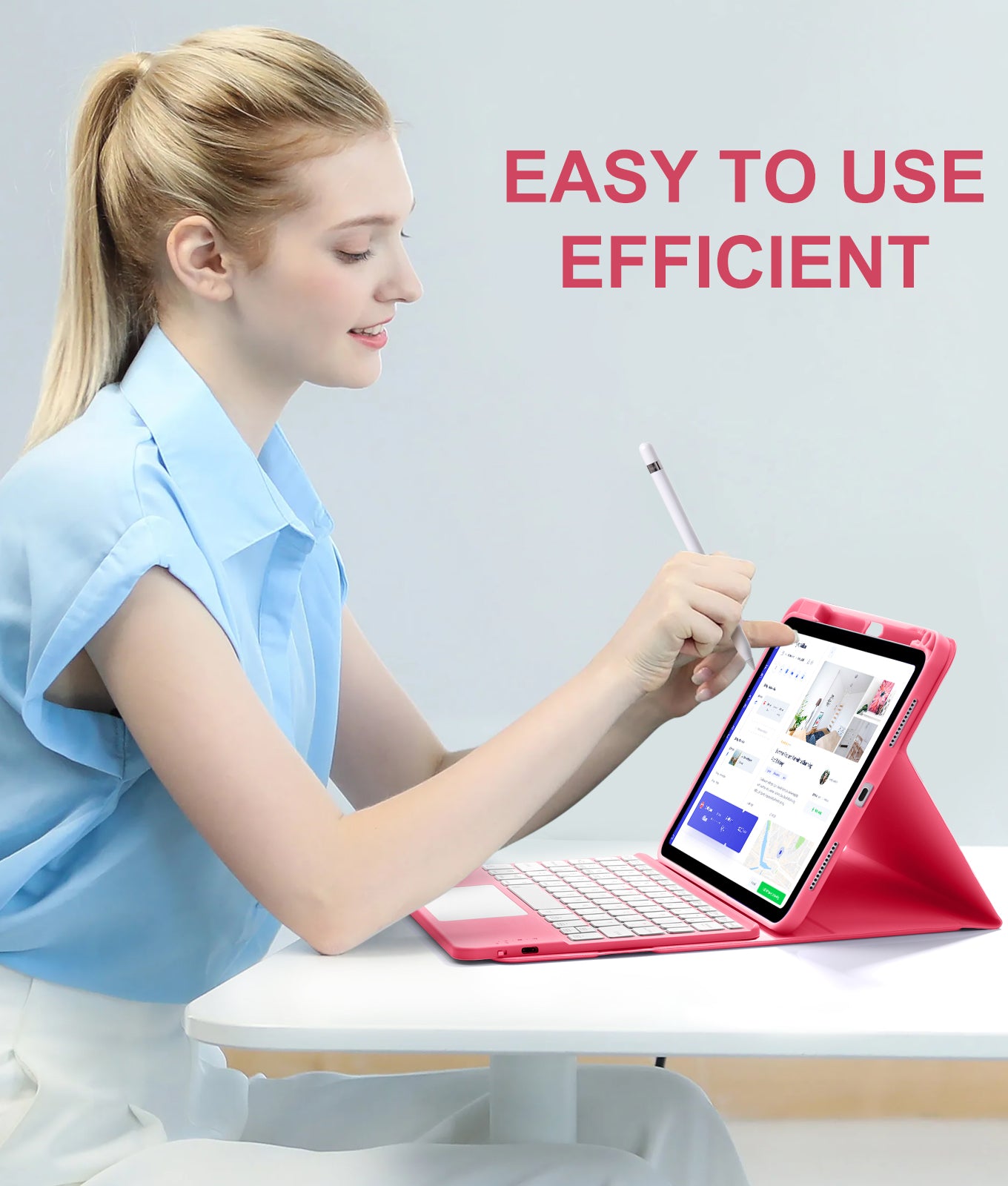 GEAK Compatible with Apple iPad A16 11th 10th Generation Case with Keyboard 7 Color Backlight Detachable Keyboard Case Cover with Touchpad for iPad 11th Gen 11 inch 2025 & 10th Gen 10.9 inch