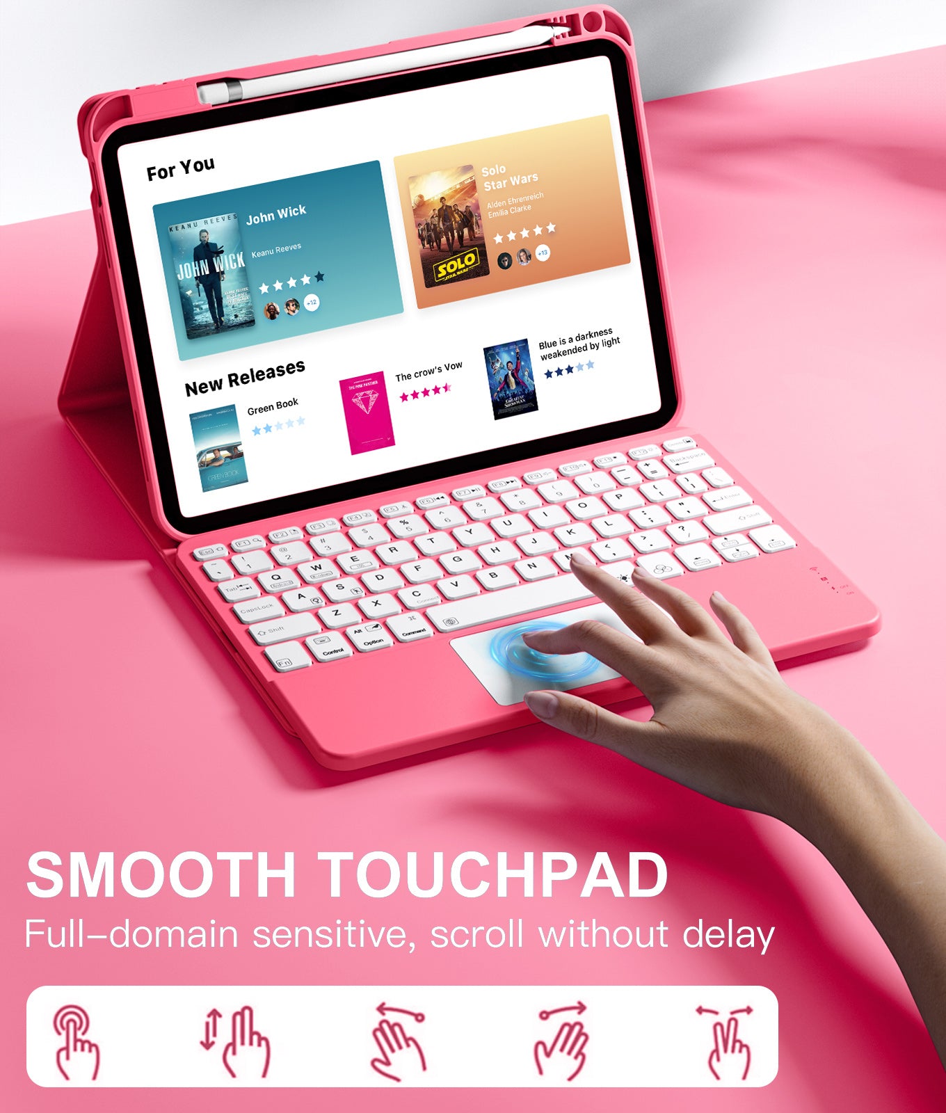 GEAK Compatible with Apple iPad A16 11th 10th Generation Case with Keyboard 7 Color Backlight Detachable Keyboard Case Cover with Touchpad for iPad 11th Gen 11 inch 2025 & 10th Gen 10.9 inch