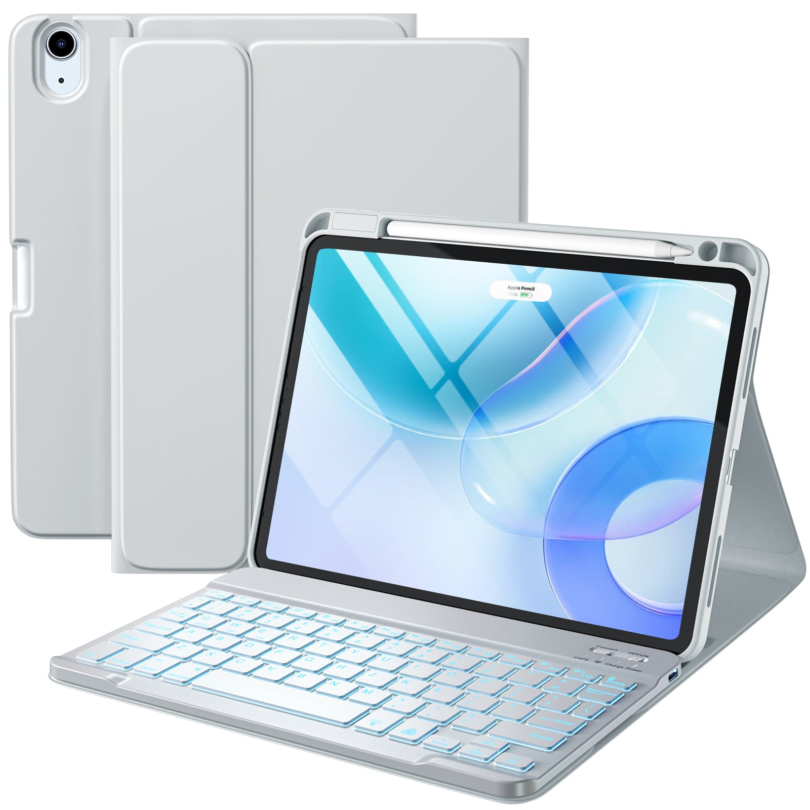 GEAK Compatible With iPad Air 11 inch (M4/M3/M2) /Air 5th/ Air 4th Generation Case with Keyboard, Detachble Magnetic Fits For iPad Air Keyboard with Case
