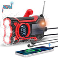 GEAK Solar Hand Crank Emergency Radio Portable AM FM NOAA Weather Radio with Power Bank, SOS Alarm, Bluetooth Speaker, Flashlight for Indoor Outdoor Camping Emergency Supplies