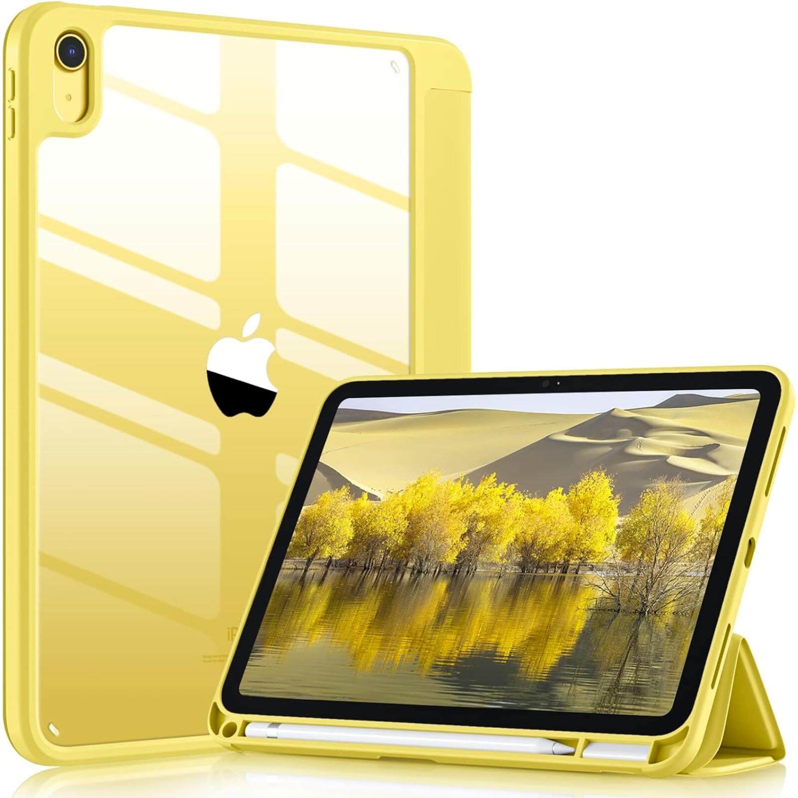 Compatible with iPad (A16) 11th Generation Case 2025, for iPad 10th Generation Case 2022 with Pencil Holder, Trifold Stand Protective Cover with Clear Back
