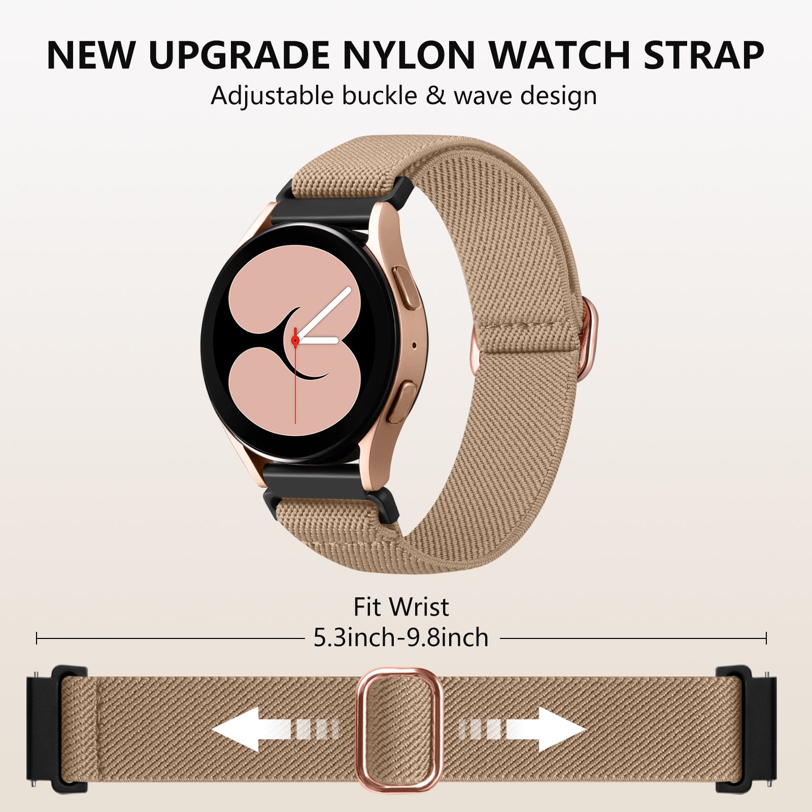 GEAK 20mm Stretchy Nylon Bands Compatible for Samsung Galaxy Watch 7 6 5 4 Active 2 40mm 44mm/Watch 5 Pro 45mm/Watch 6 Classic 47mm 43mm/Watch 4 Classic 46mm 42mm/Watch 3 41mm/Watch 42mm/Active 40mm