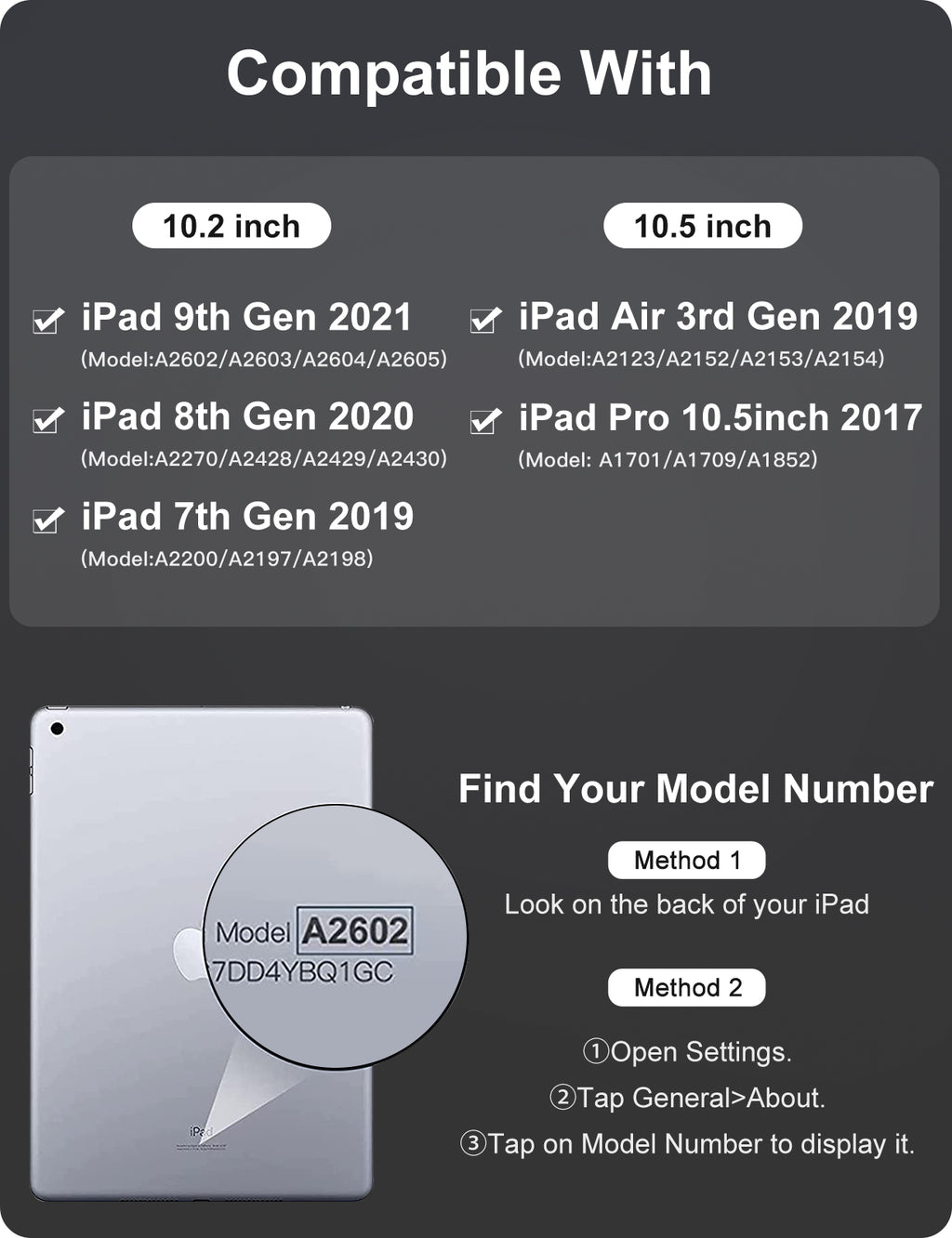 GEAK Compatible with Apple iPad 9th 8th 7th Generation Case with Keyboard 10.2 inch 7 Color Backlight Keyboard Case Cover with Pencil Holder for iPad Air 3rd Generation & iPad Pro 10.5 inch