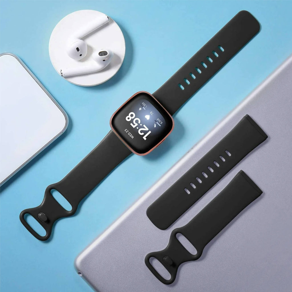 GEAK 4 Pack Silicone Sport Bands Compatible with Fitbit Versa 3/Versa 4/Sense/Sense 2 Bands for Women Men