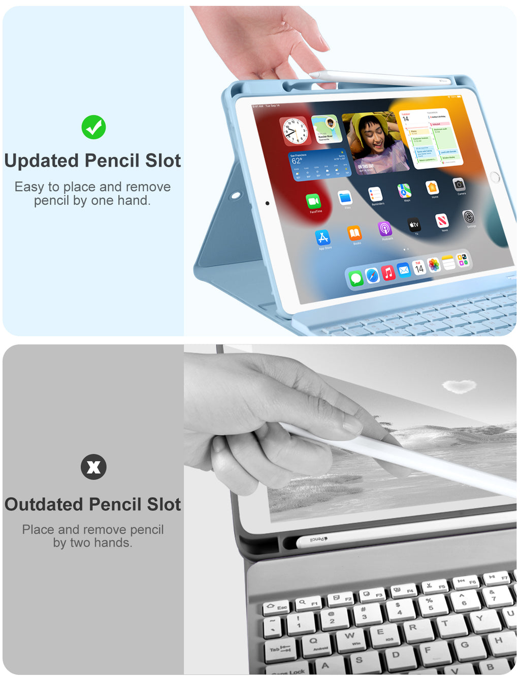 GEAK Compatible with Apple iPad 9th 8th 7th Generation Case with Keyboard 10.2 inch 7 Color Backlight Keyboard Case Cover with Pencil Holder for iPad Air 3rd Generation & iPad Pro 10.5 inch