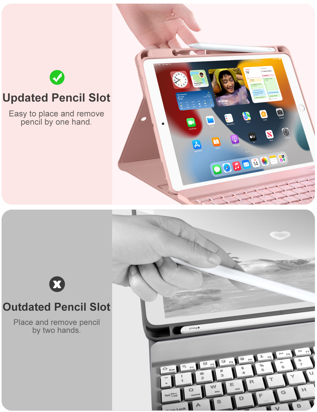 GEAK Compatible with Apple iPad 9th 8th 7th Generation Case with Keyboard 10.2 inch 7 Color Backlight Keyboard Case Cover with Pencil Holder for iPad Air 3rd Generation & iPad Pro 10.5 inch