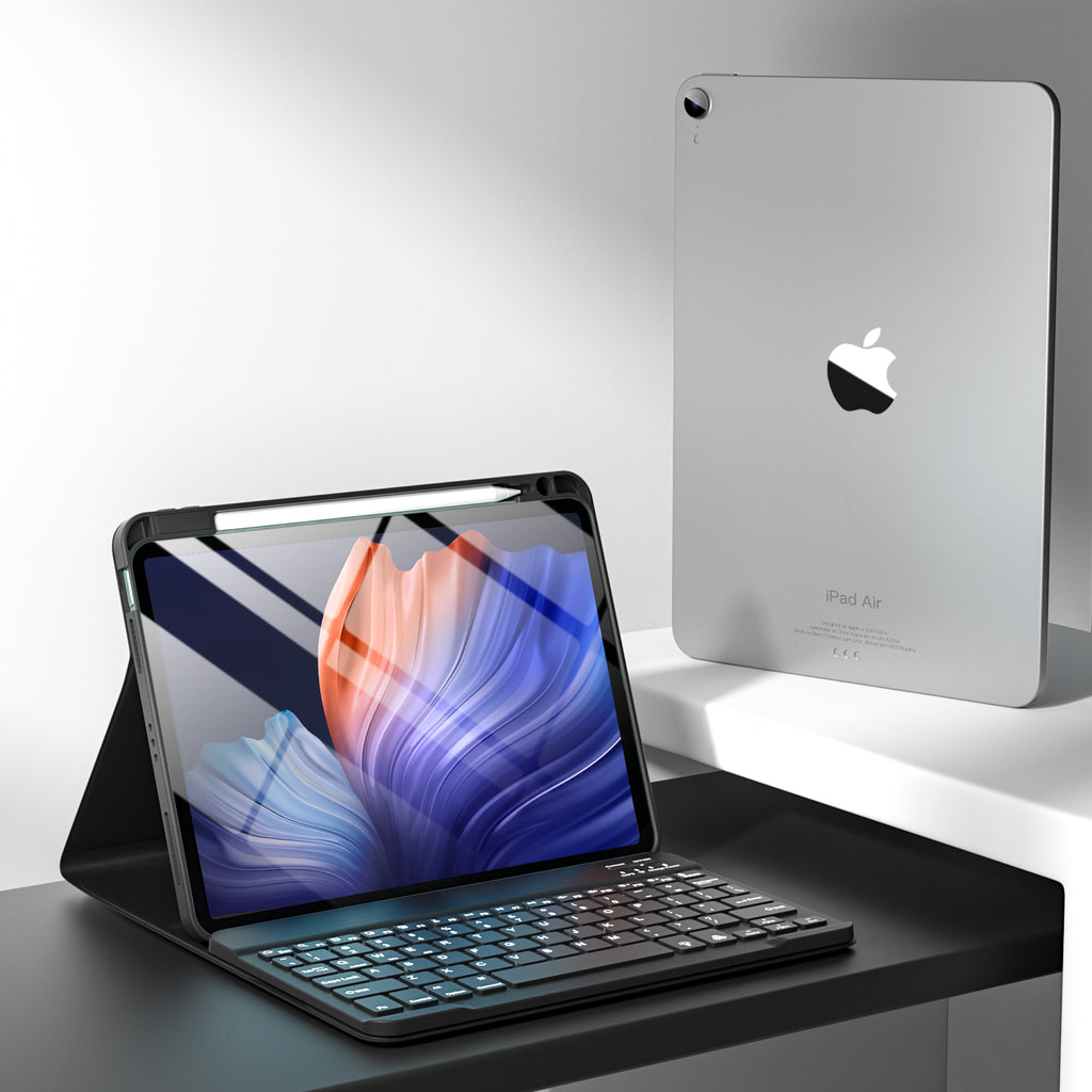 GEAK Compatible With iPad Air 11 inch (M4/M3/M2) /Air 5th/ Air 4th Generation Case with Keyboard, Detachble Magnetic Fits For iPad Air Keyboard with Case, Black