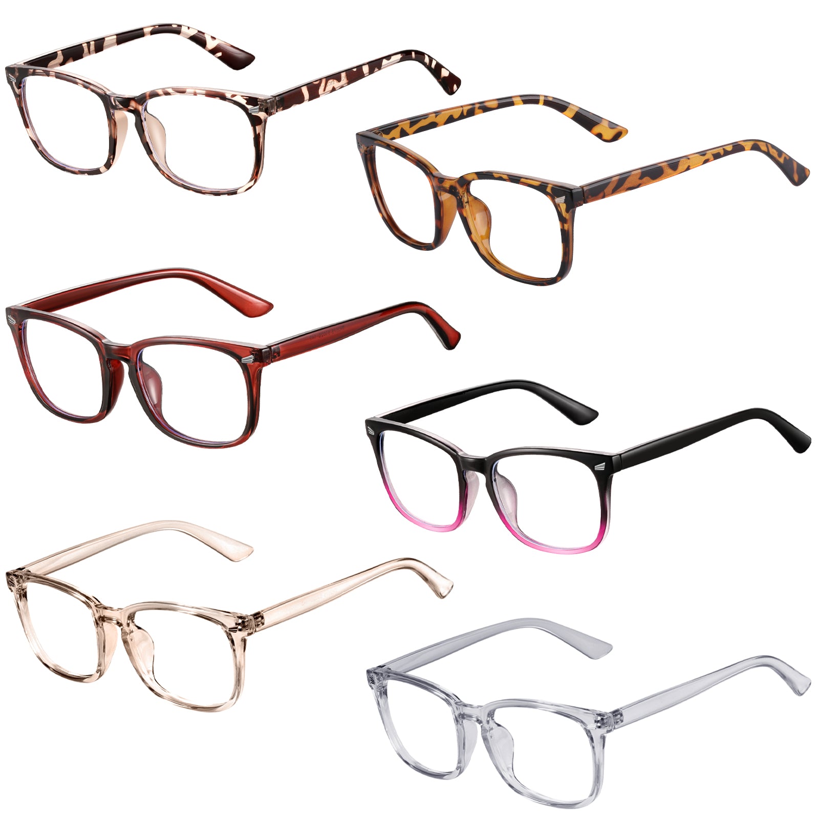 6 Pack Blue Light Blocking Glasses for Woman Computer Use Bluelight Glasses Womens Mens Blue Blockers Glasses