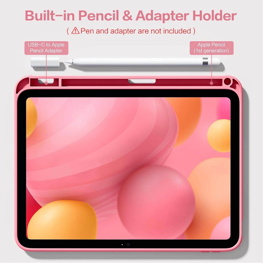 Compatible with iPad (A16) 11th Generation Case 2025, for iPad 10th Generation Case 2022 with Pencil Holder, Trifold Stand Protective Cover with Clear Back