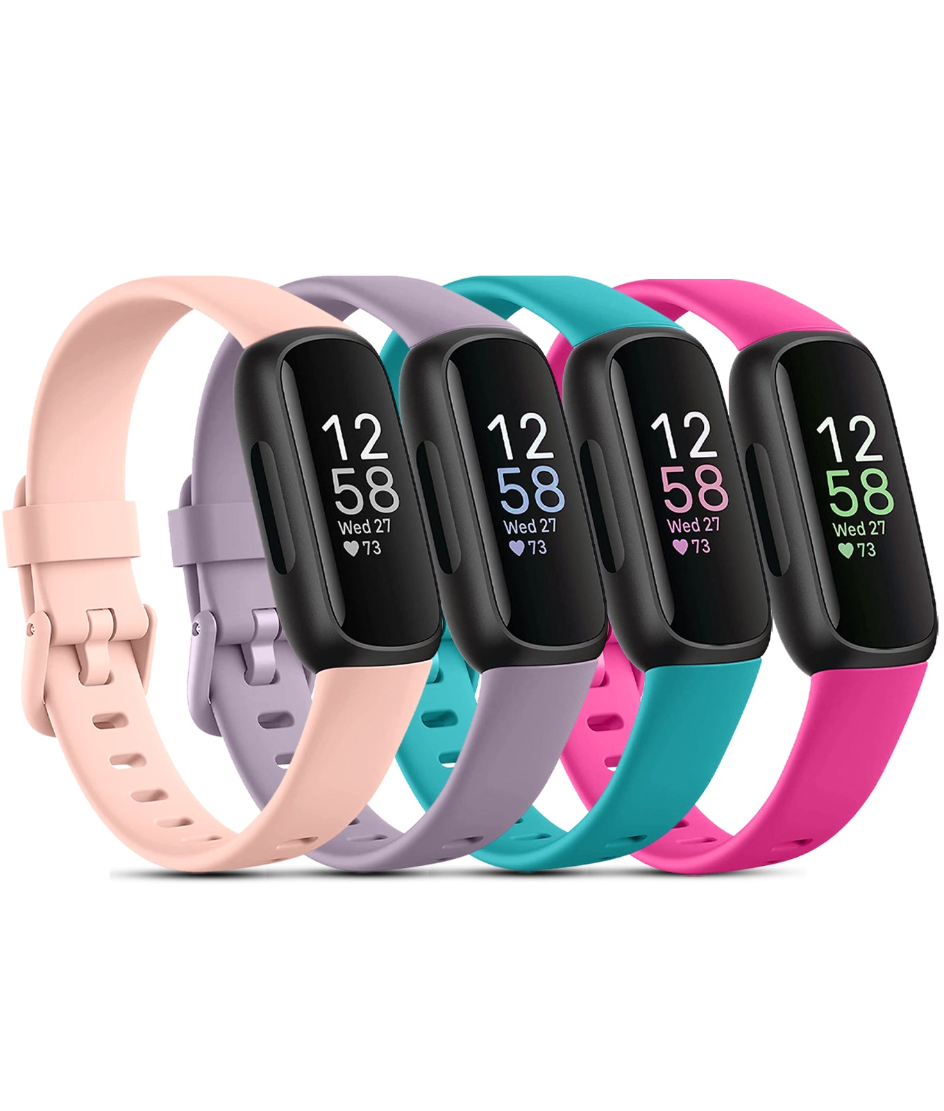 GEAK Compatible with Fitbit Inspire 3 Bands for Women Replacement Silicone Sport Bands