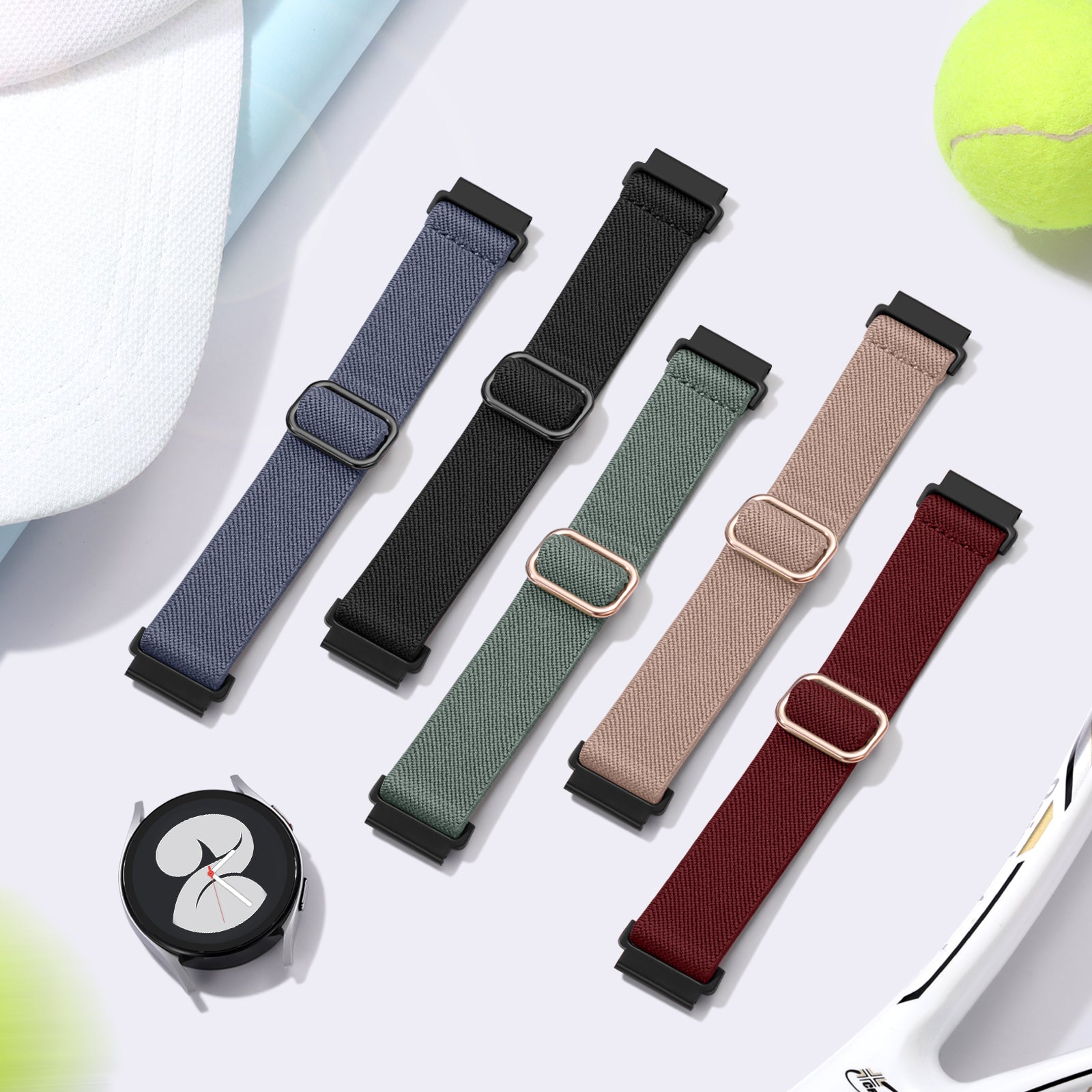 GEAK 20mm Stretchy Nylon Bands Compatible for Samsung Galaxy Watch 7 6 5 4 Active 2 40mm 44mm/Watch 5 Pro 45mm/Watch 6 Classic 47mm 43mm/Watch 4 Classic 46mm 42mm/Watch 3 41mm/Watch 42mm/Active 40mm