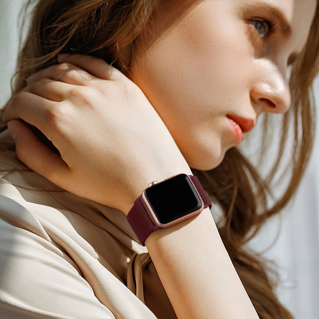GEAK Stretchy Nylon Bands Compatible with Apple Watch Ultra 3 2 49mm Series 11 10 46mm 42mm SE 3 Series 9 8 7 45mm 41mm SE 2nd Generation Series 6 5 4 44mm 40mm Series 3 38mm Bands for Women Men