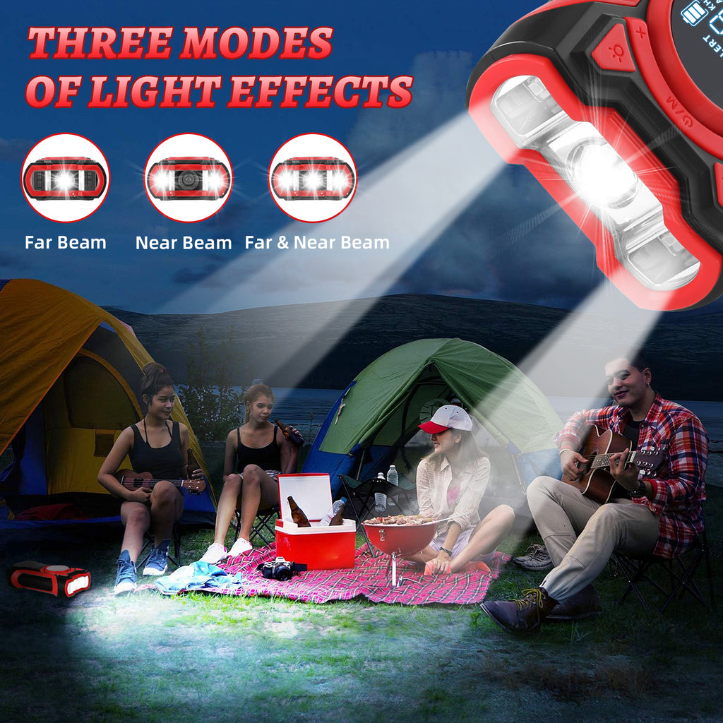 GEAK Solar Hand Crank Emergency Radio Portable AM FM NOAA Weather Radio with Power Bank, SOS Alarm, Bluetooth Speaker, Flashlight for Indoor Outdoor Camping Emergency Supplies