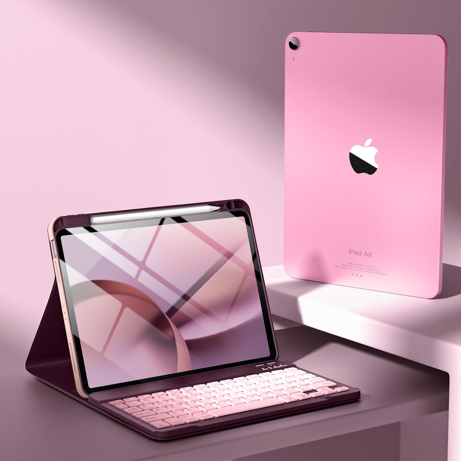 GEAK Compatible With iPad Air 11 inch (M4/M3/M2) /Air 5th/ Air 4th Generation Case with Keyboard, Detachble Magnetic Fits For iPad Air Keyboard with Case