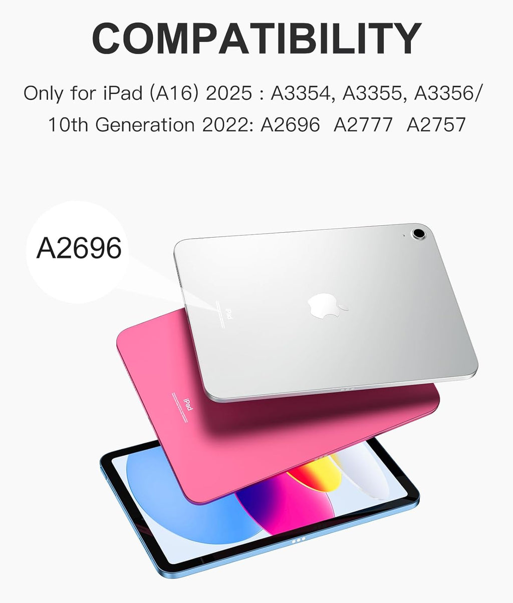 GEAK Compatible with Apple iPad A16 11th 10th Generation Case with Keyboard 7 Color Backlight Detachable Wireless Keyboard Case Cover with Touchpad for iPad 11th Gen 11 inch 2025 & 10th Gen 10.9 inch