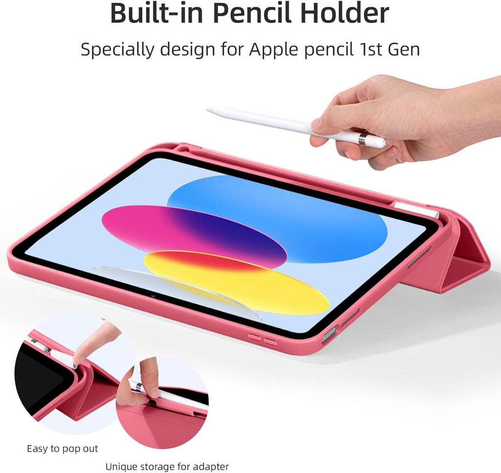 GEAK Compatible with Apple iPad A16 Case & iPad 10th 11th Generation Case Cover 11 inch with Pencil Holder