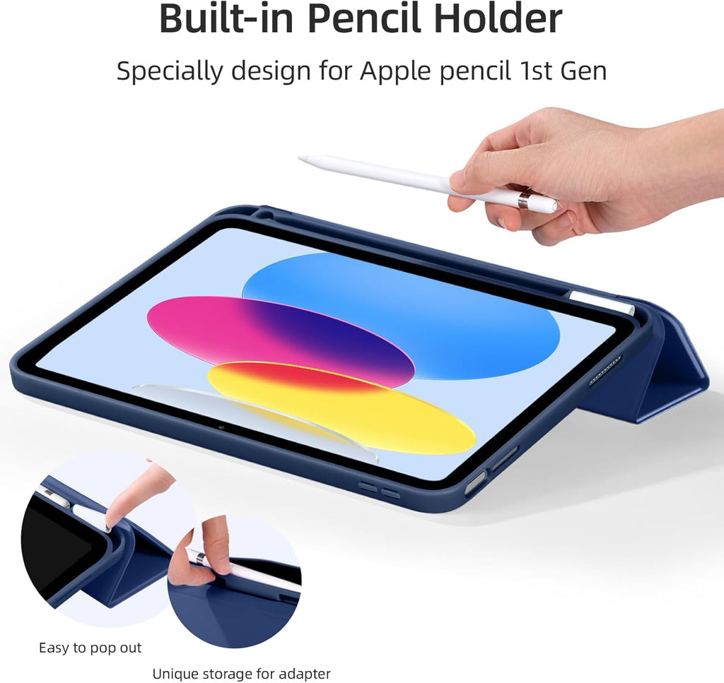 GEAK Compatible with Apple iPad A16 Case & iPad 10th 11th Generation Case Cover 11 inch with Pencil Holder