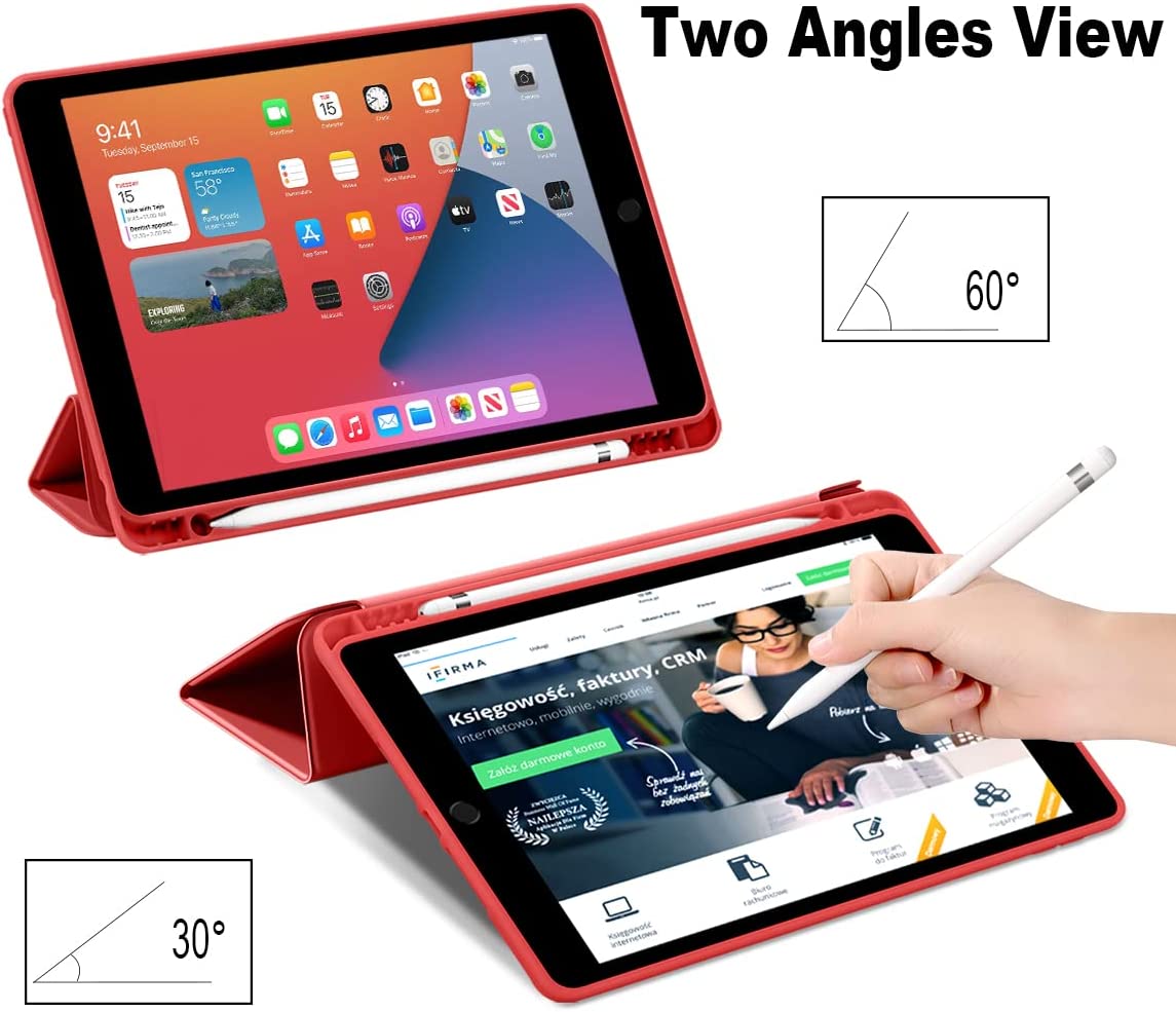 GEAK 10.2 inch Case for iPad 9th 8th 7th Generation Case Cover with Pencil Holder