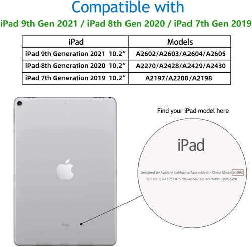 GEAK 10.2 inch Case for iPad 9th 8th 7th Generation Case Cover with Pencil Holder