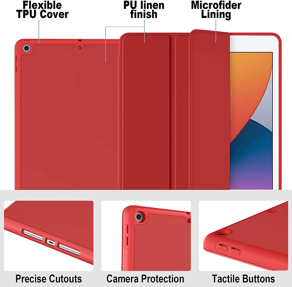 GEAK 10.2 inch Case for iPad 9th 8th 7th Generation Case Cover with Pencil Holder