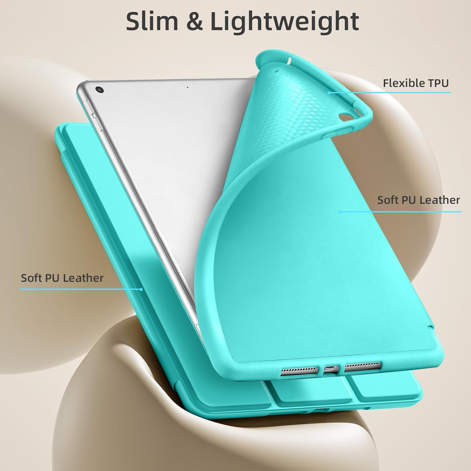 GEAK 10.2 inch Case for iPad 9th 8th 7th Generation Case Cover with Pencil Holder