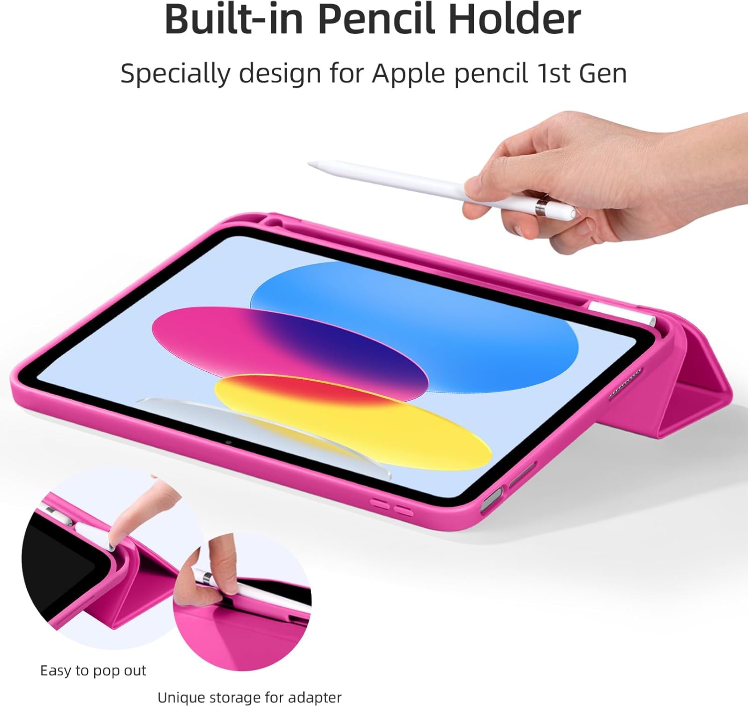 GEAK Compatible with Apple iPad A16 Case & iPad 10th 11th Generation Case Cover 11 inch with Pencil Holder