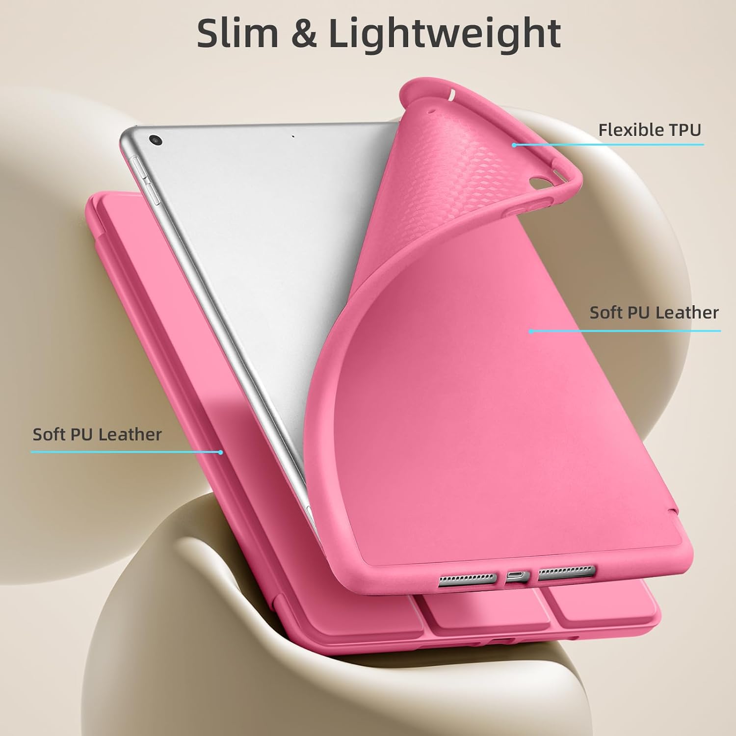 GEAK 10.2 inch Case for iPad 9th 8th 7th Generation Case Cover with Pencil Holder