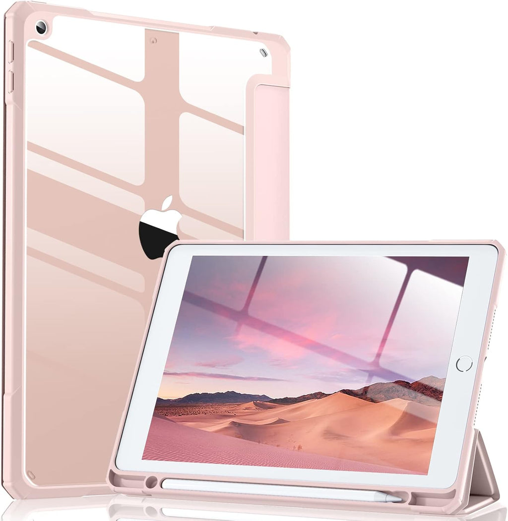 GEAK Compatible With iPad 9th /8th /7th Generation Case with Pencil Holder, 10.2inch Shockproof Cover with Trifold Stand
