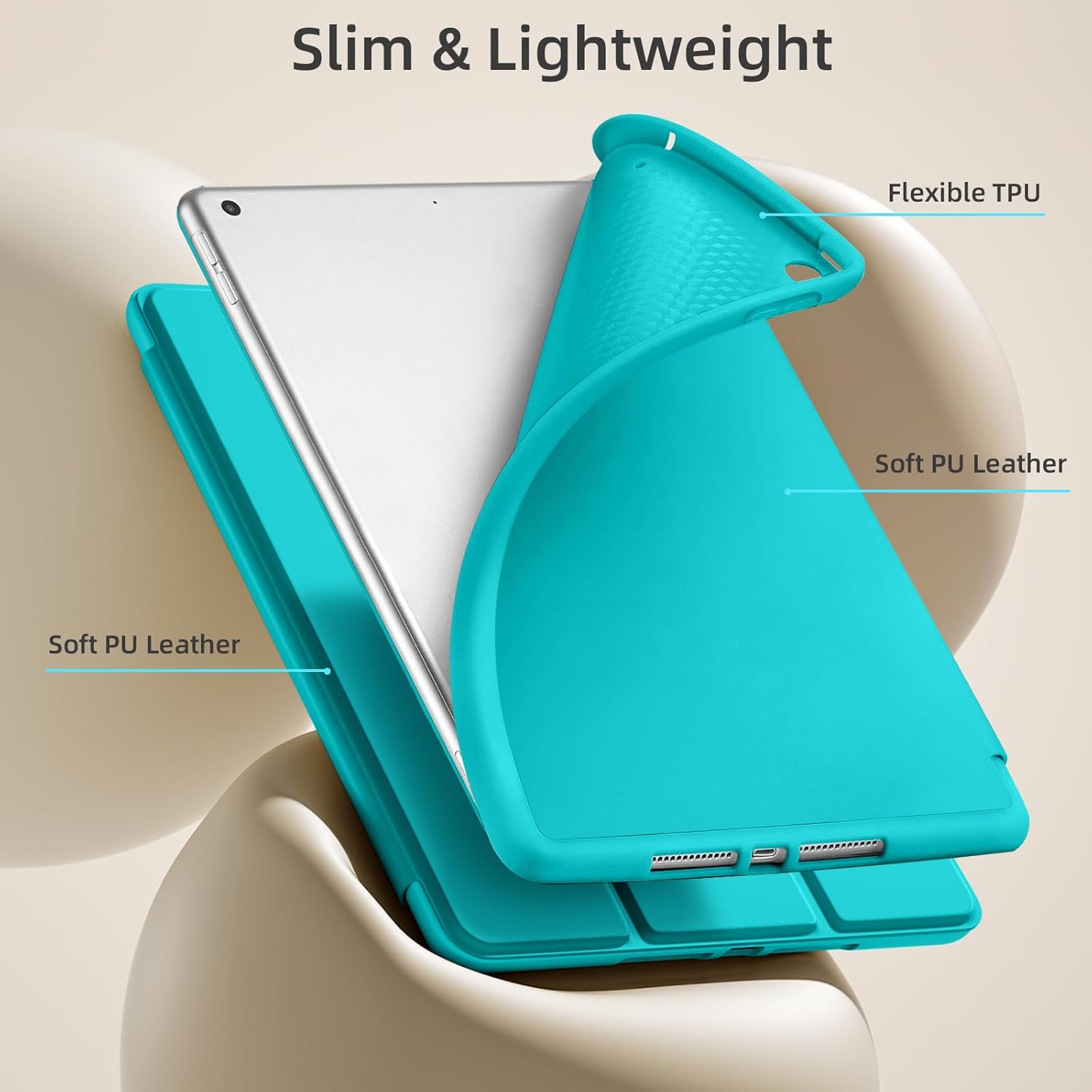 GEAK 10.2 inch Case for iPad 9th 8th 7th Generation Case Cover with Pencil Holder