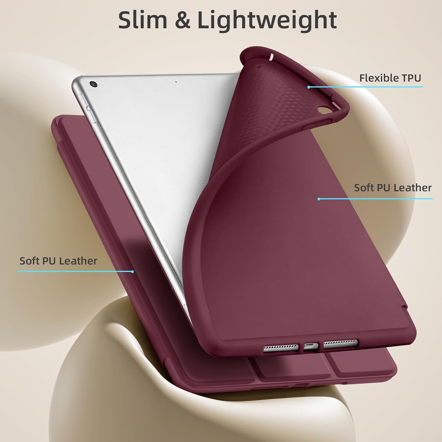 GEAK 10.2 inch Case for iPad 9th 8th 7th Generation Case Cover with Pencil Holder