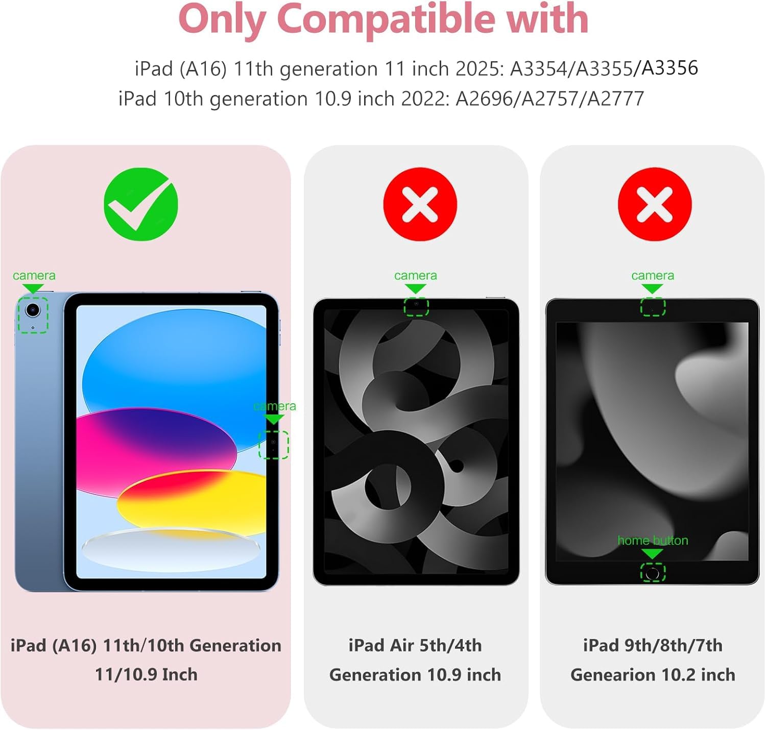 Compatible with iPad (A16) 11th Generation Case 2025, for iPad 10th Generation Case 2022 with Pencil Holder, Trifold Stand Protective Cover with Clear Back
