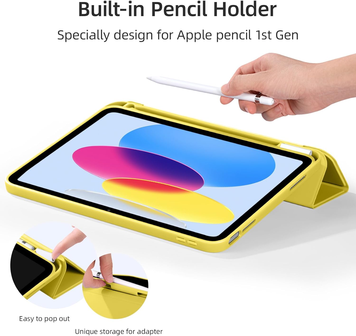 GEAK Compatible with Apple iPad A16 Case & iPad 10th 11th Generation Case Cover 11 inch with Pencil Holder