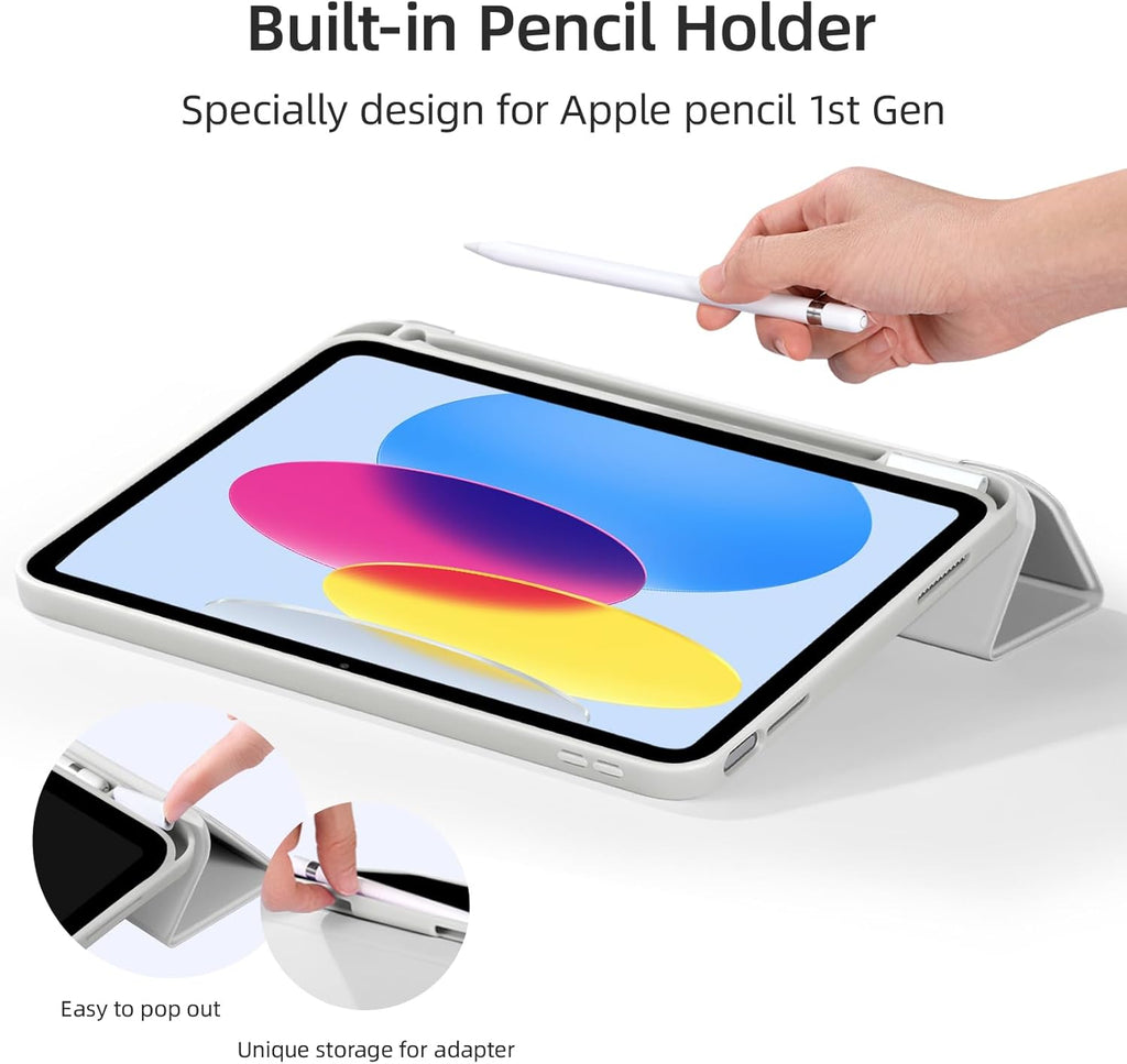 GEAK Compatible with Apple iPad A16 Case & iPad 10th 11th Generation Case Cover 11 inch with Pencil Holder