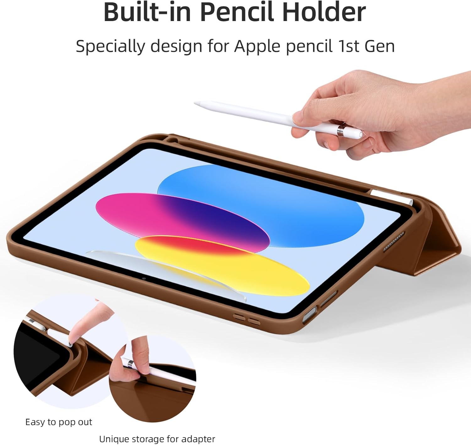 GEAK Compatible with Apple iPad A16 Case & iPad 10th 11th Generation Case Cover 11 inch with Pencil Holder