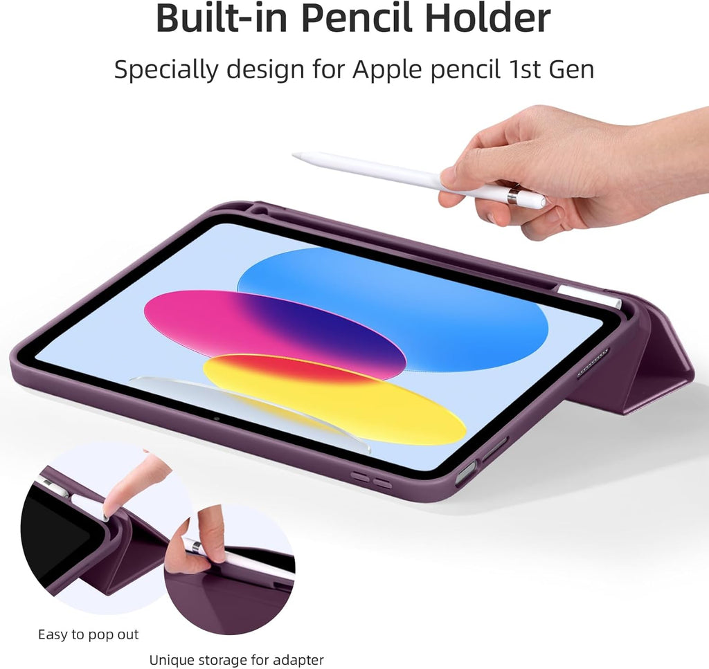 GEAK Compatible with Apple iPad A16 Case & iPad 10th 11th Generation Case Cover 11 inch with Pencil Holder
