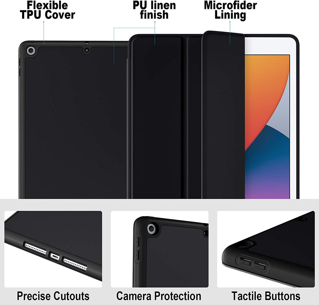GEAK 10.2 inch Case for iPad 9th 8th 7th Generation Case Cover with Pencil Holder