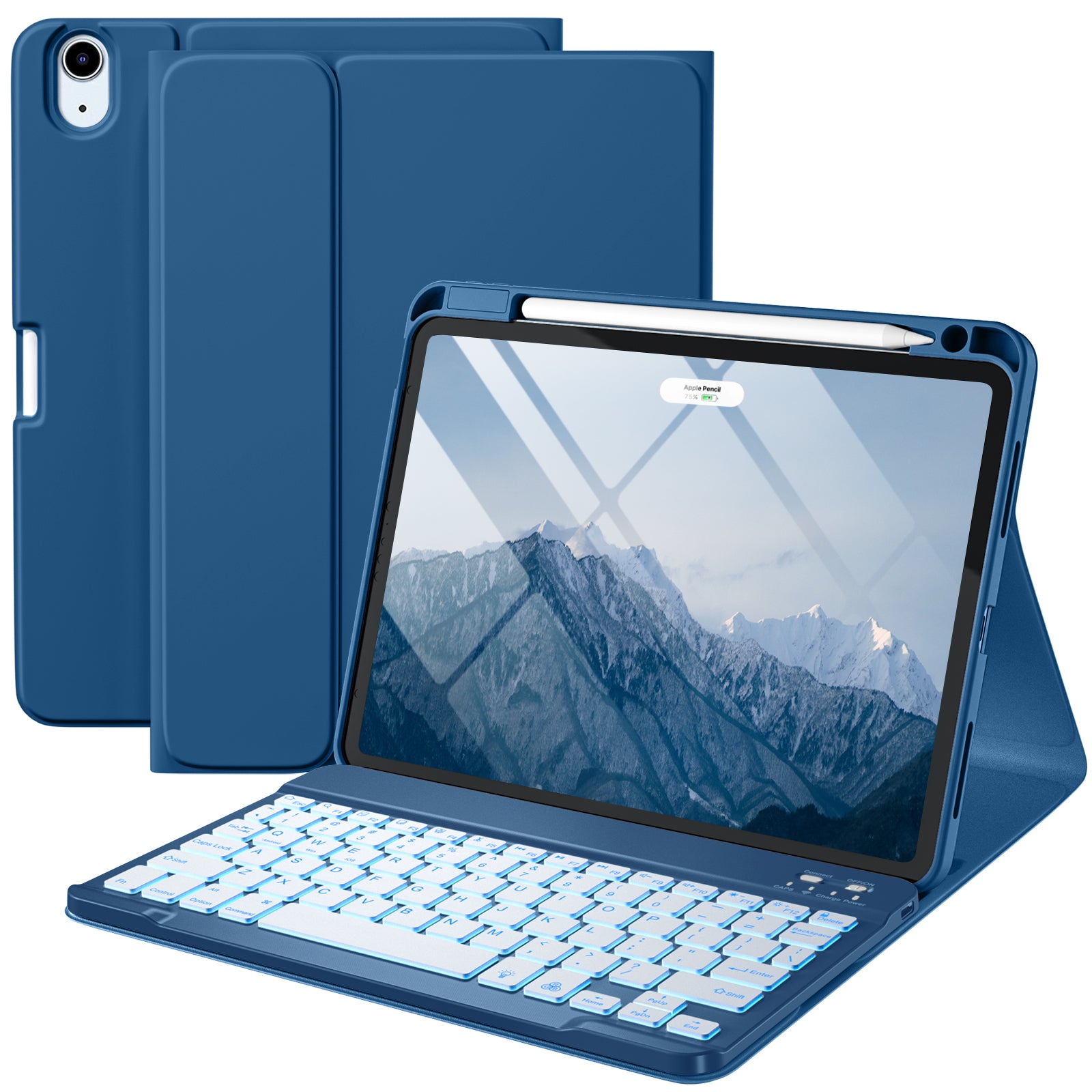 GEAK Compatible With iPad Air 11 inch (M4/M3/M2) /Air 5th/ Air 4th Generation Case with Keyboard, Detachble Magnetic Fits For iPad Air Keyboard with Case
