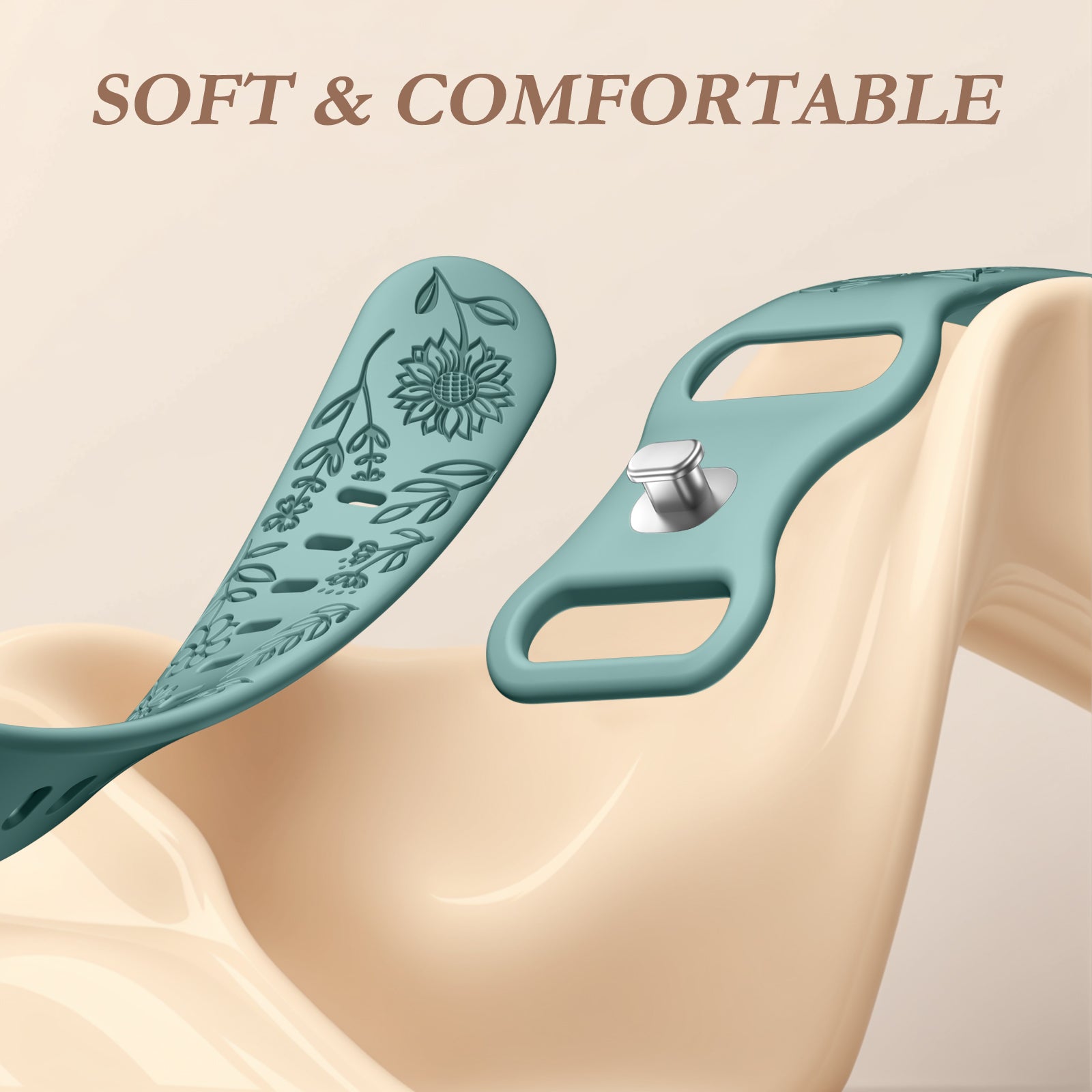 GEAK Compatible with Fitbit Versa 2 Bands for Women Sunflower Engraved Silicone Bands for Fitbit Versa/Versa SE