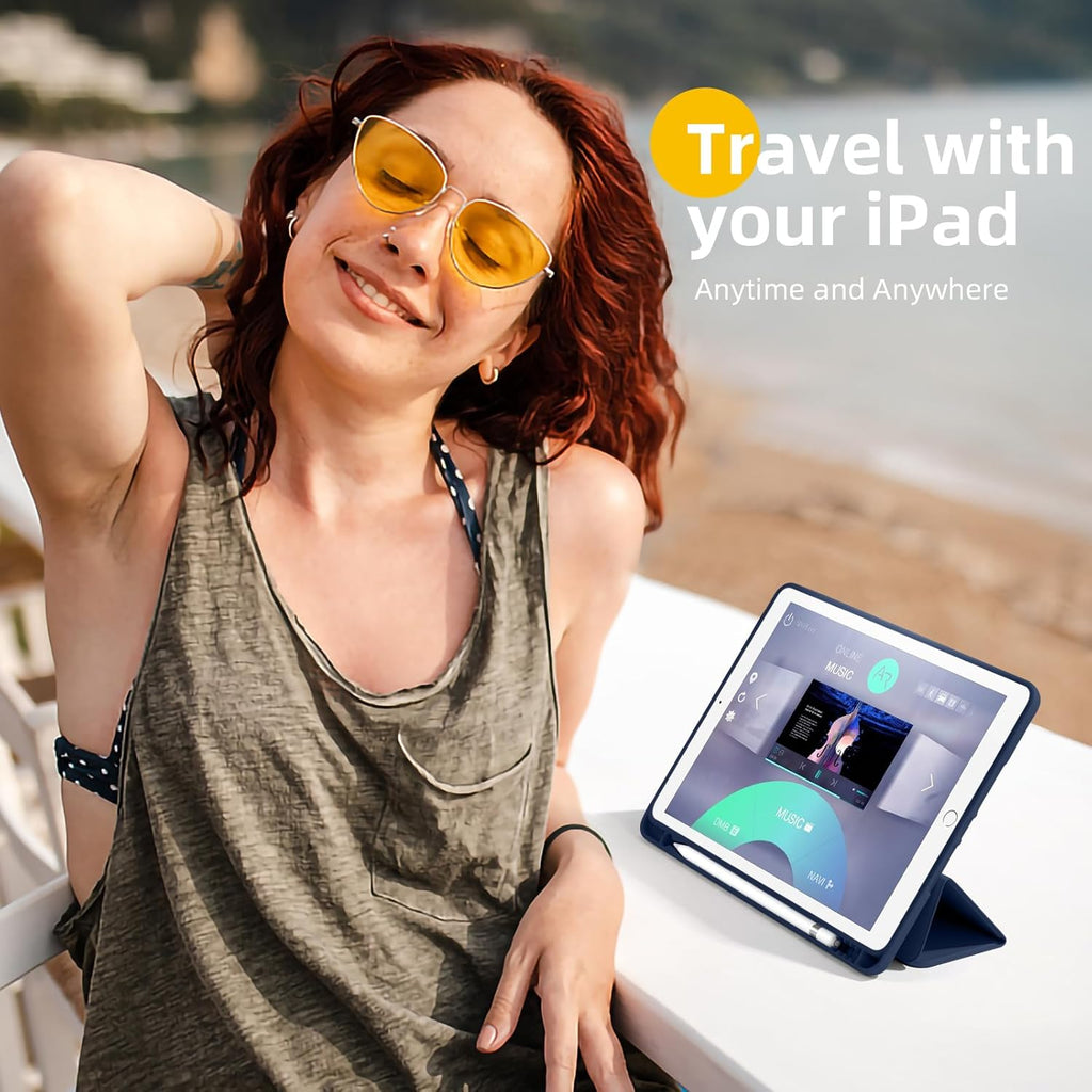 GEAK 10.2 inch Case for iPad 9th 8th 7th Generation Case Cover with Pencil Holder