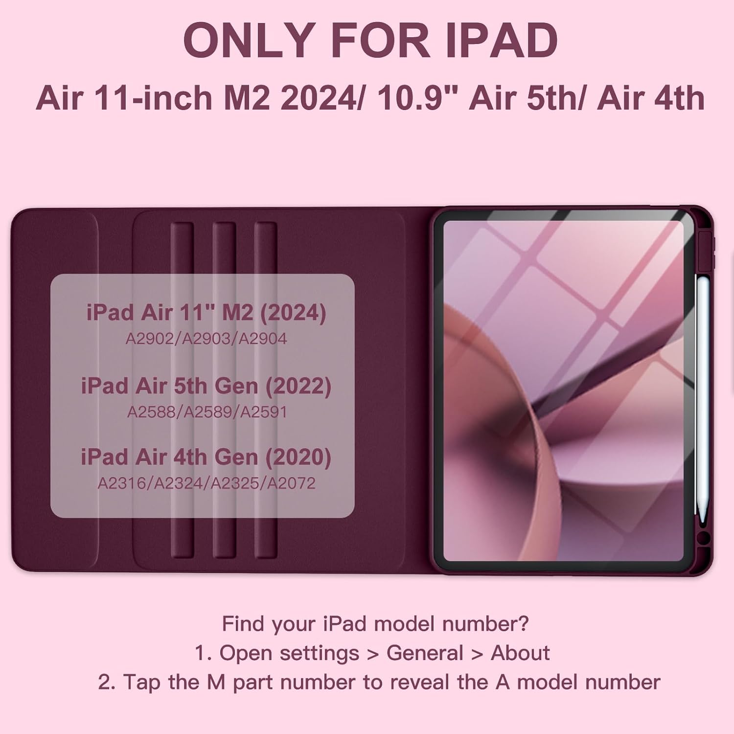 GEAK Compatible With iPad Air 11 inch (M4/M3/M2) /Air 5th/ Air 4th Generation Case with Keyboard, Detachble Magnetic Fits For iPad Air Keyboard with Case